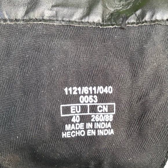 Zara Black Leather Combat Boots with Silver Studded Tongue - Picture 8 of 10